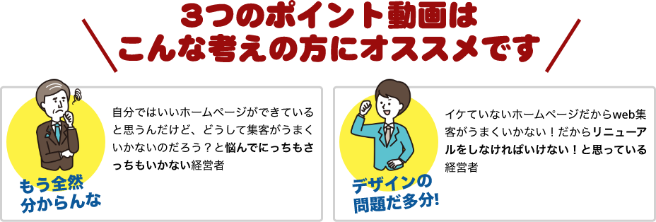 3つのポイント動画は こんな考えの方にオススメです