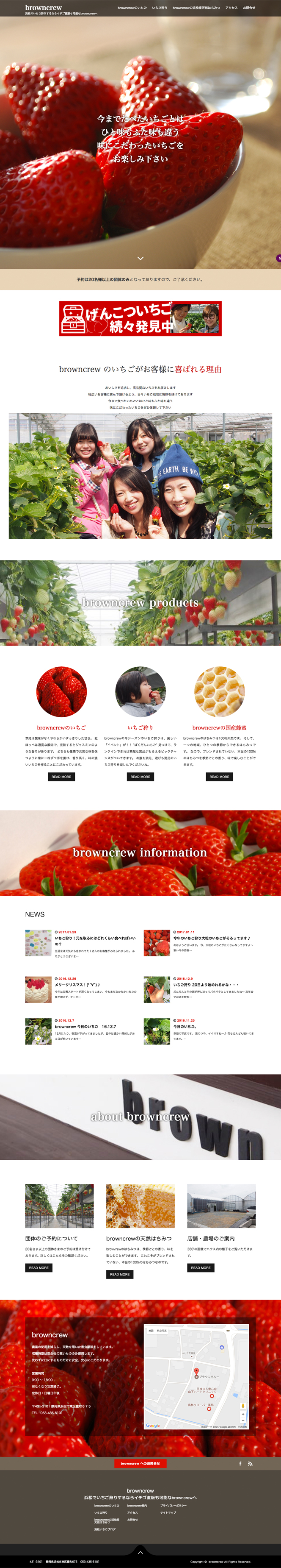 ホームページ成功実績:いちご狩り農園『browncrew』